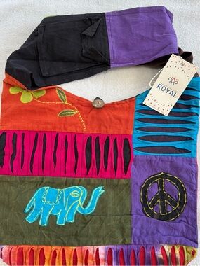 NWT Royal Multicolor Patchwork Hobo Bag - Purple, Orange, Pink, Teal, Olive